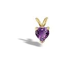 14K Yellow Gold Genuine Heart Amethyst Pendant
