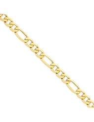 14k Gold 8.75mm Flat Figaro Chain 8 Inches