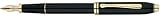 Cross Townsend Black Lacquer w/ 14 karat gold nib Extra Fine Point Fountain Pen - 576-XA