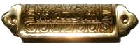 Large Cast Brass Bin Pull 3-3/8 Ctr