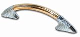 Amerock Solid Brass 96mm Bow Pull Polished Chrome Base With Polished Brass Insert