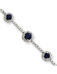 Sterling Silver Blue and Clear CZ Bracelet