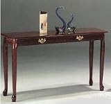Queen Anne Sofa Table, Cherry Finish