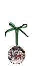 Deer - 3 Round Dolomite Plate Ornament w/ Vintage Animal Image