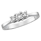 10kt. White Gold, 1/4 ct. tw. Three Diamond Ring
