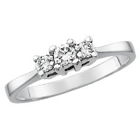 10kt. White Gold, 1/4 ct. tw. Three Diamond Ring