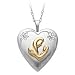 Sterling Silver Locket with Mother and Baby in Gold Detail