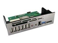 INLINE 13,3cm 5,25Zoll Frontpanel Cardreader mit Audio 1x USB 3.0 1x eSATA 6x USB 2.0