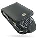 Electronics : PDAir - Palm Treo 500v Black Leather Flip Case