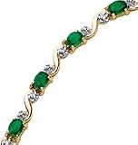 10kt. Yellow Gold, Emerald & Diamond Bracelet