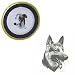 German Shepherd 10' Cobalt Plate, Porcelain by Rosalinde (10' diameter)