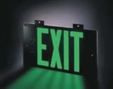 Exit Sign W/ Bracket,1-sided,green,metal - JESSUP MANUFACTURING Exit Sign W/ Bracket,1-sided,green,metal - JESSUP MANUFACTURING