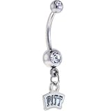 NCAA PITTSBURGH Panthers DOUBLE Crystalline Gem Belly Ring