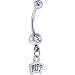Jewelry : NCAA PITTSBURGH Panthers DOUBLE Crystalline Gem Belly Ring