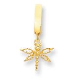 14K Solid Polished Dragonfly TummyToy Belly Ring - JewelryWeb