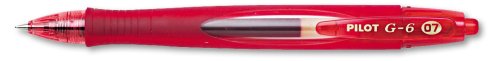 G6 Gel Retractable Roller Ball Pen, Red Barrel/Ink, Fine Pt, 0.50mm