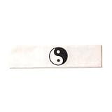 Ying Yang Karate Martial Arts Headband - White