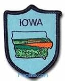 Iowa - State Shield Patch, Blue