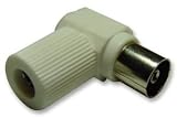 RF Coax Right Angle SOCKET for TV Aerial Cables - Freeview compatible