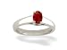 14K White Gold Genuine Oval Ruby Solitaire Ring