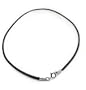 2mm Sterling Silver 16" Inch Black Rubber Cord Necklace