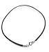 2mm Sterling Silver 16" Inch Black Rubber Cord Necklace