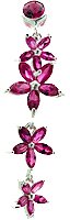 Split flower belly button ring design