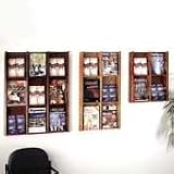 Buddy Products 643-16 Up to 9-pocket wood literature display wall rack, mahogany