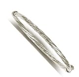 14k White Twisted Bangle Childrens Bracelet - 5.5 Inch