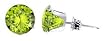 Sterling Silver 5 MM Round Peridot Cubic Zirconia Stud Post Friction Back Earrings