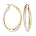 Jewelry : 14k Two-Tone Twisted Double Hoop Earrings