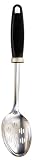Pedrini Black & Satin Stainless Steel Slotted Spoon
