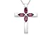 3/4 Carat Rhodolite Garnet 14K White Gold Cross w/Chain