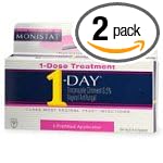 Monistat Vaginal Antifungal Medication, 0.16-Ounce Prefilled Applicators (Pack of 2)