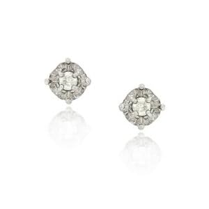 Sterling Silver 1/8 ct TDW Round Diamond Stud Earrings