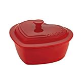Cuisinart Chef's Classic Ceramic Bakeware 2-Quart Heart-Shaped Baker with Lid