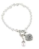 Anatoli Garnet Heart Locket & Pearl Bracelet