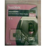Sandisk 8gb Micro SDHC card with Micro Reader in retail packaging