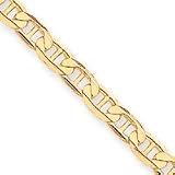 14k 6.25mm Concave Anchor Chain Anklet - 9 Inch