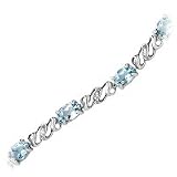 10kt. White Gold, Aquamarine  Diamond Fashion Bracelet
