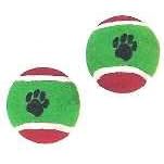 XMAS 2PK DOG TENNIS BALLS