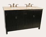 Antique Bathroom Vanity Double Sink Antique Vanity LUX-LD-1070: W 58 x D 22 x H 36