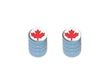 Canada Maple Leaf - Motorcycle Bike Bicycle - Tire Rim Schrader Valve Stem Caps - Light Blue