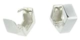 High Polished Sterling Silver Huggies Earrings Diamond Shape (1/2X1/4) (15mmx6mm)