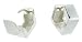 High Polished Sterling Silver Huggies Earrings Diamond Shape (1/2X1/4) (15mmx6mm)