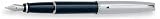 15000 AURORA E05-F STYLE BLACK RESIN GOLD CAP FOUNATIN PEN Fine Nib