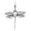 Detailed Dragonfly Pendant or Charm in Sterling Silver, #8731