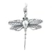 Detailed Dragonfly Pendant or Charm in Sterling Silver, #8731