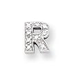 Sterling Silver CZ Initial R Slide