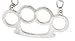 3 INCH BIG BRASS KNUCKLE NECKLACE - SILVER